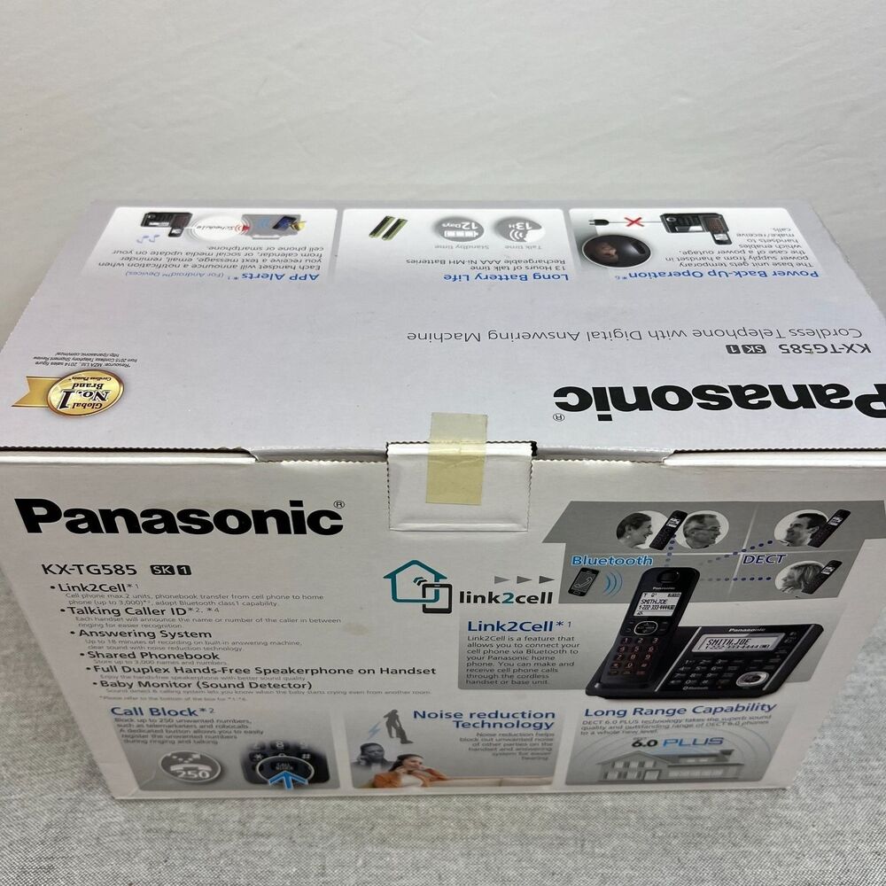 Panasonic KX-TG585 SK 1 Cell Bluetooth Cordless Phone 5 Handset Digital Answer - Picture 6 of 6